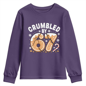 Crumbled by 67 Youth Sweatshirt Funny Gingerbread Christmas Meme Cookie Chaos TS02 Purple Print Your Wear