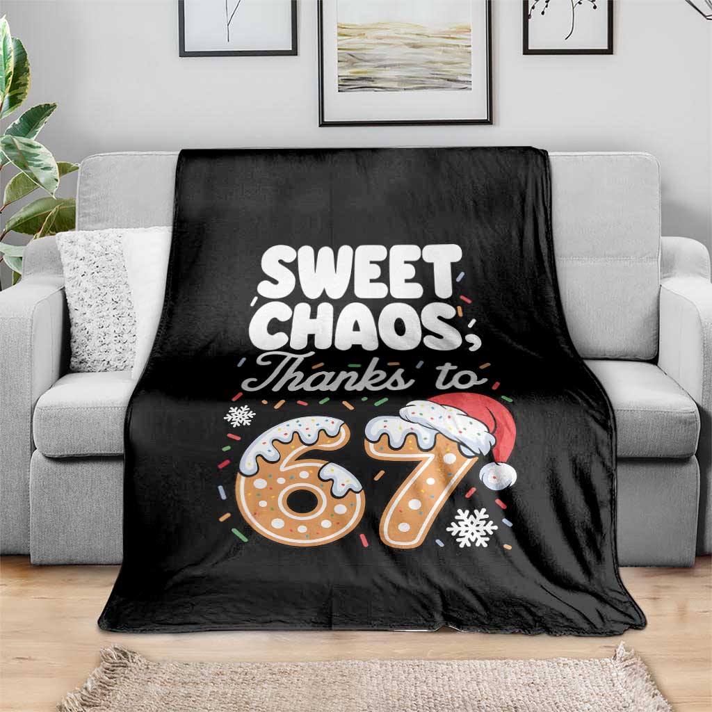 Sweet Chaos Thanks to 67 Throw Blanket Funny Christmas Cookie Meme with Sprinkles TS02 Print Your Wear