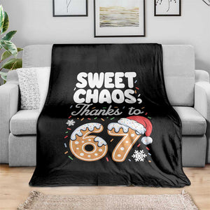 Sweet Chaos Thanks to 67 Throw Blanket Funny Christmas Cookie Meme with Sprinkles TS02 Print Your Wear