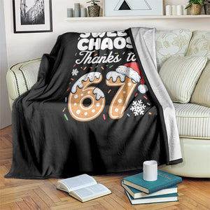 Sweet Chaos Thanks to 67 Throw Blanket Funny Christmas Cookie Meme with Sprinkles TS02 Print Your Wear
