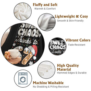 Sweet Chaos Thanks to 67 Throw Blanket Funny Christmas Cookie Meme with Sprinkles TS02 Print Your Wear