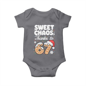 Sweet Chaos Thanks to 67 Baby Onesie Funny Christmas Cookie Meme with Sprinkles TS02 Charcoal Print Your Wear