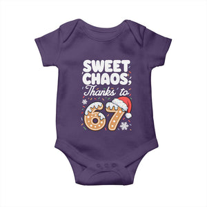 Sweet Chaos Thanks to 67 Baby Onesie Funny Christmas Cookie Meme with Sprinkles TS02 Purple Print Your Wear