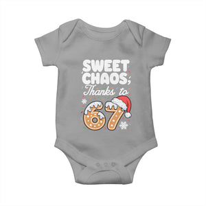Sweet Chaos Thanks to 67 Baby Onesie Funny Christmas Cookie Meme with Sprinkles TS02 Sport Gray Print Your Wear