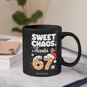 Sweet Chaos Thanks to 67 Coffee Mug Funny Christmas Cookie Meme with Sprinkles TS02 Print Your Wear