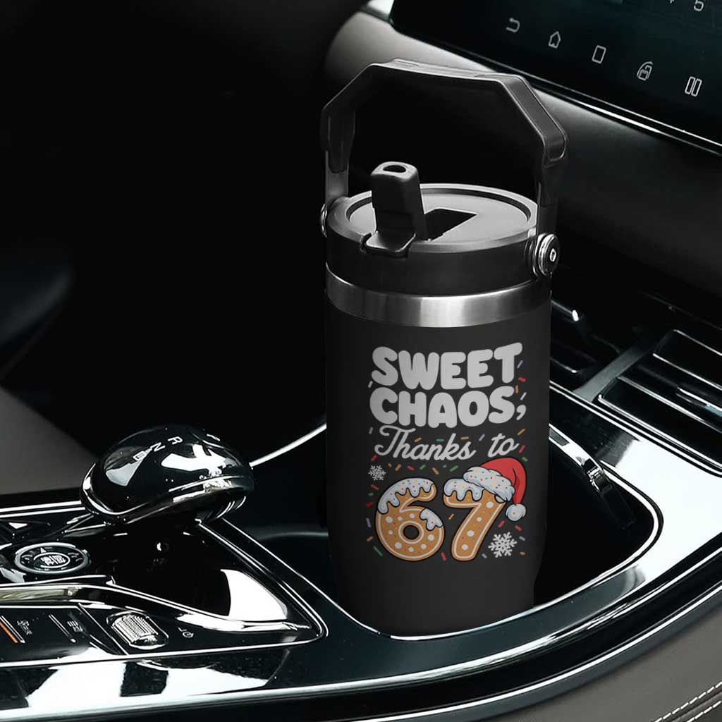 Sweet Chaos Thanks to 67 Flip Straw Tumbler Funny Christmas Cookie Meme with Sprinkles TS02 Print Your Wear