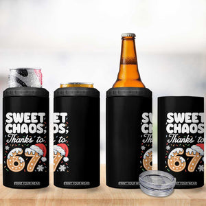 Sweet Chaos Thanks to 67 4 in 1 Can Cooler Tumbler Funny Christmas Cookie Meme with Sprinkles TS02 Print Your Wear