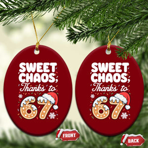 Sweet Chaos Thanks to 67 Ceramic Ornament Funny Christmas Cookie Meme with Sprinkles TS02 Print Your Wear