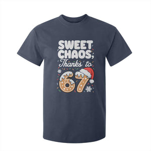 Sweet Chaos Thanks to 67 T Shirt For Kid Funny Christmas Cookie Meme with Sprinkles TS02 Navy Print Your Wear