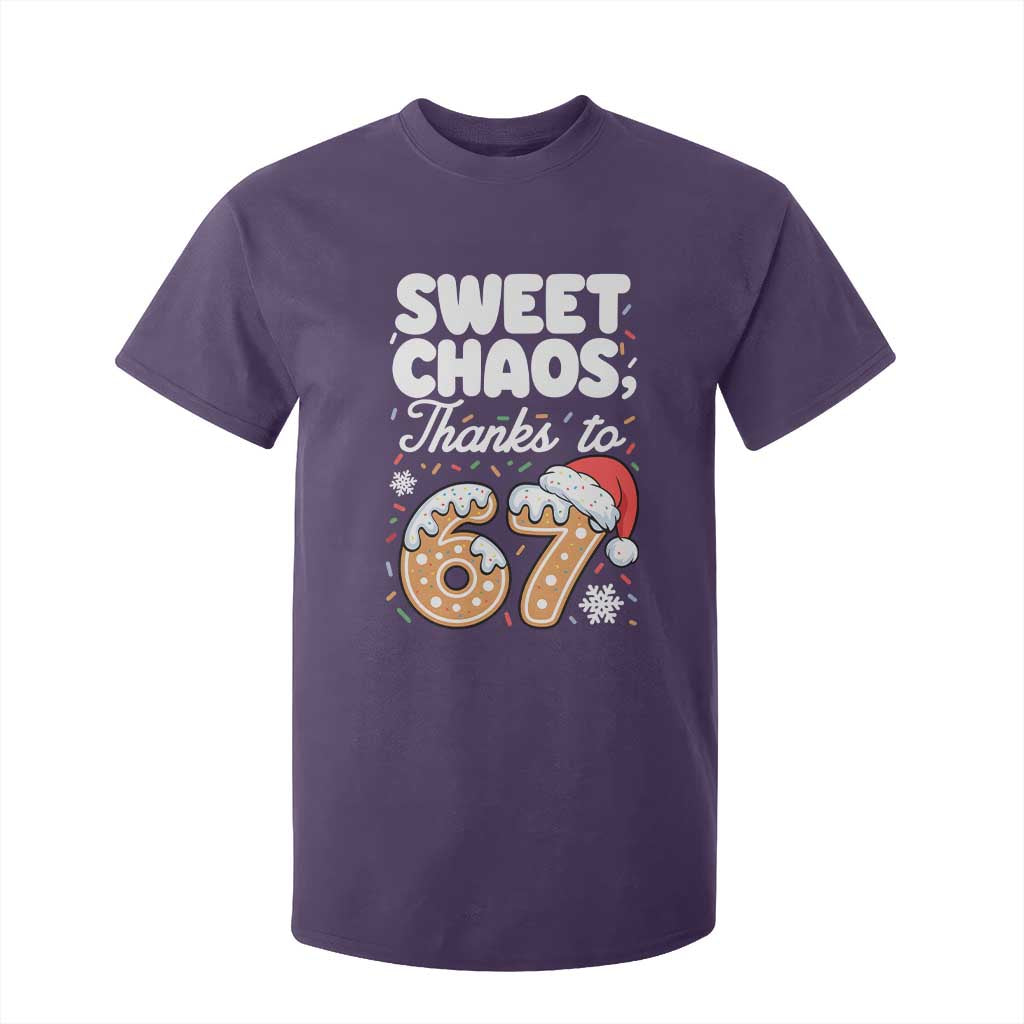 Sweet Chaos Thanks to 67 T Shirt For Kid Funny Christmas Cookie Meme with Sprinkles TS02 Purple Print Your Wear