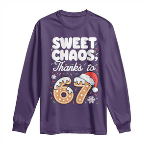 Sweet Chaos Thanks to 67 Long Sleeve Shirt Funny Christmas Cookie Meme with Sprinkles TS02 Purple Print Your Wear