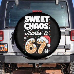 Sweet Chaos Thanks to 67 Spare Tire Cover Funny Christmas Cookie Meme with Sprinkles TS02 No hole Black Print Your Wear