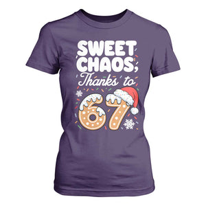 Sweet Chaos Thanks to 67 T Shirt For Women Funny Christmas Cookie Meme with Sprinkles TS02 Purple Print Your Wear