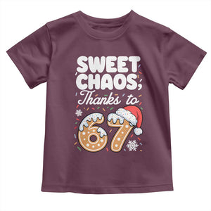 Sweet Chaos Thanks to 67 Toddler T Shirt Funny Christmas Cookie Meme with Sprinkles TS02 Maroon Print Your Wear