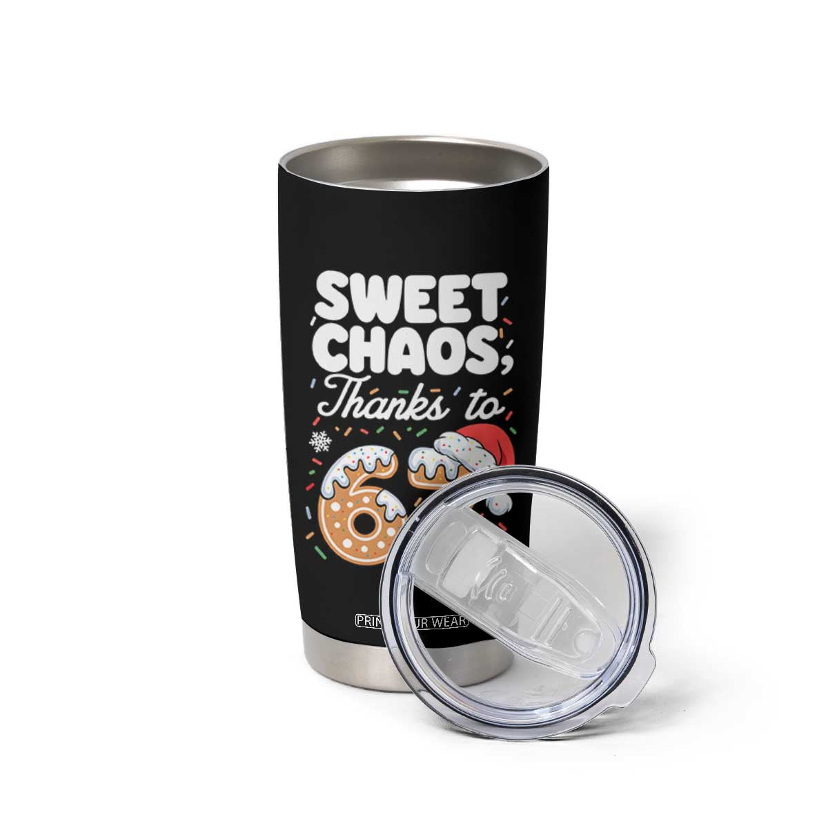Sweet Chaos Thanks to 67 Tumbler Cup Funny Christmas Cookie Meme with Sprinkles TS02 Print Your Wear
