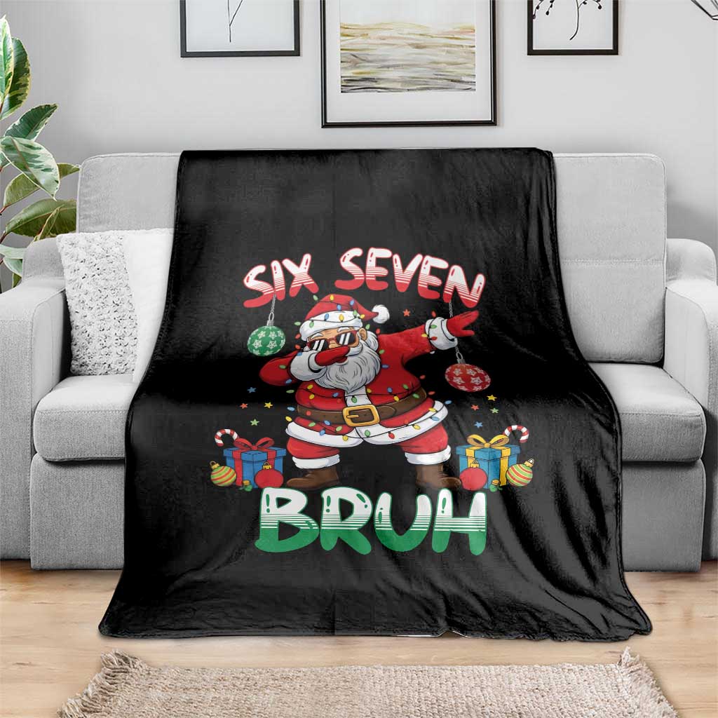 Six Seven Bruh Christmas Throw Blanket Funny Dabbing Santa 67 Meme Holiday Gag Gift TS02 Print Your Wear