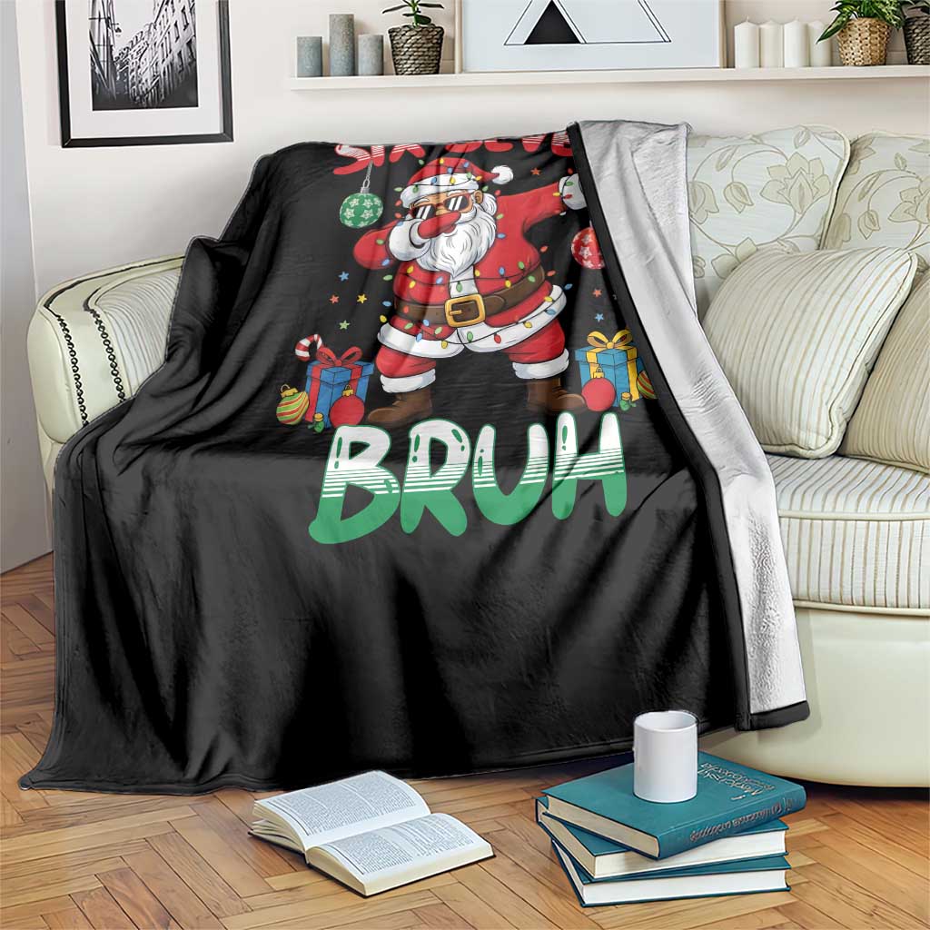 Six Seven Bruh Christmas Throw Blanket Funny Dabbing Santa 67 Meme Holiday Gag Gift TS02 Print Your Wear