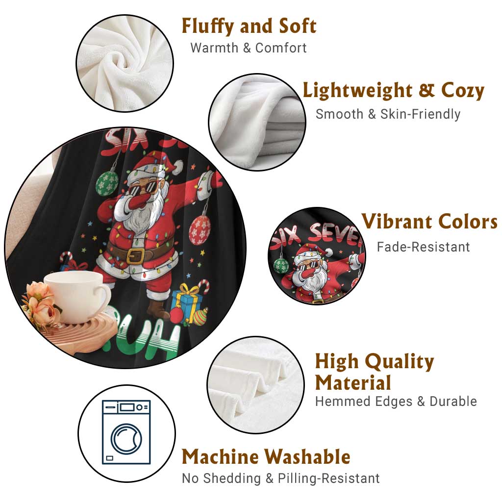 Six Seven Bruh Christmas Throw Blanket Funny Dabbing Santa 67 Meme Holiday Gag Gift TS02 Print Your Wear