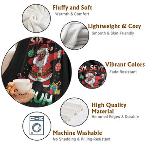 Six Seven Bruh Christmas Throw Blanket Funny Dabbing Santa 67 Meme Holiday Gag Gift TS02 Print Your Wear