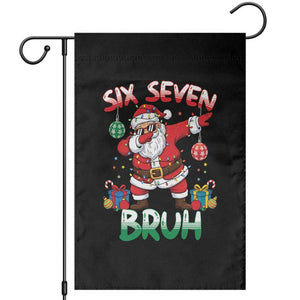 Six Seven Bruh Christmas Garden Flag Funny Dabbing Santa 67 Meme Holiday Gag Gift TS02 Black Print Your Wear
