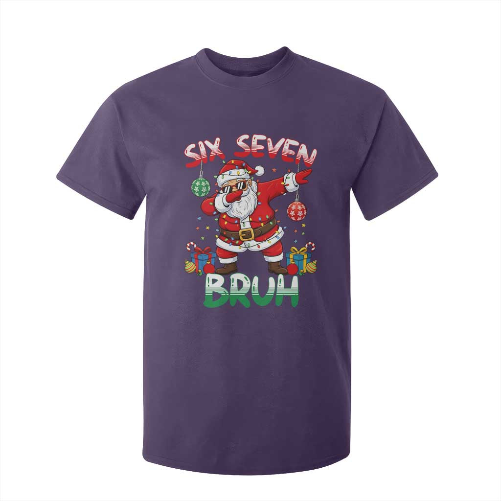 Six Seven Bruh Christmas T Shirt For Kid Funny Dabbing Santa 67 Meme Holiday Gag Gift TS02 Purple Print Your Wear