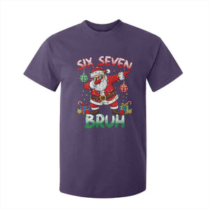 Six Seven Bruh Christmas T Shirt For Kid Funny Dabbing Santa 67 Meme Holiday Gag Gift TS02 Purple Print Your Wear