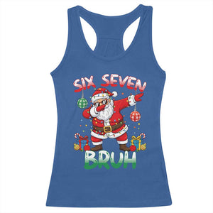Six Seven Bruh Christmas Racerback Tank Top Funny Dabbing Santa 67 Meme Holiday Gag Gift TS02 Royal Blue Print Your Wear