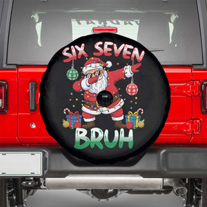 Six Seven Bruh Christmas Spare Tire Cover Funny Dabbing Santa 67 Meme Holiday Gag Gift TS02 Black Print Your Wear