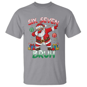 Six Seven Bruh Christmas T Shirt Funny Dabbing Santa 67 Meme Holiday Gag Gift TS02 Sport Gray Print Your Wear