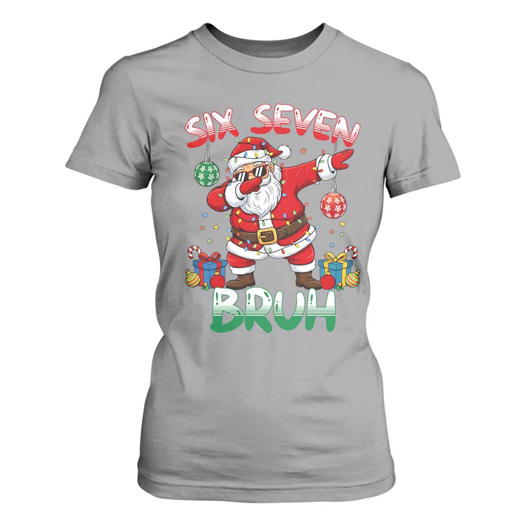 Six Seven Bruh Christmas T Shirt For Women Funny Dabbing Santa 67 Meme Holiday Gag Gift TS02 Sport Gray Print Your Wear