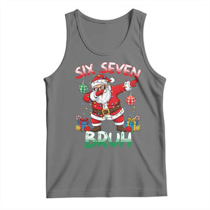 Six Seven Bruh Christmas Tank Top Funny Dabbing Santa 67 Meme Holiday Gag Gift TS02 Black Heather Print Your Wear