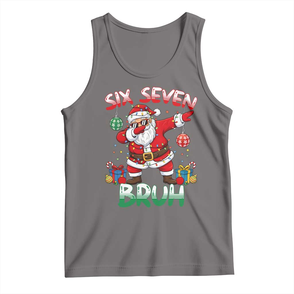 Six Seven Bruh Christmas Tank Top Funny Dabbing Santa 67 Meme Holiday Gag Gift TS02 Deep Heather Print Your Wear