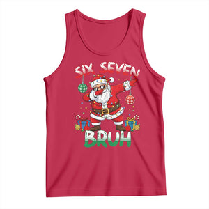 Six Seven Bruh Christmas Tank Top Funny Dabbing Santa 67 Meme Holiday Gag Gift TS02 Red Print Your Wear
