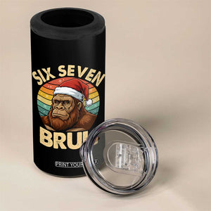 Six Seven Bruh Meme Christmas Bigfoot 4 in 1 Can Cooler Tumbler 67 Sasquatch Santa Retro Holiday TS02 Print Your Wear