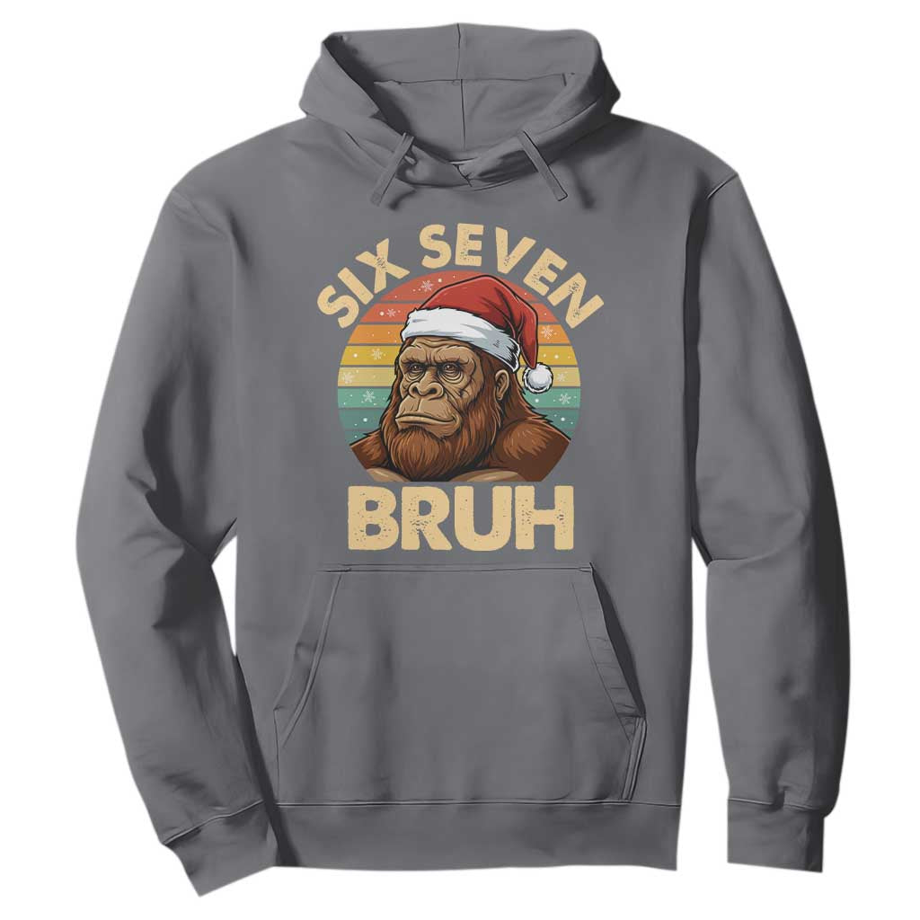 Six Seven Bruh Meme Christmas Bigfoot Hoodie 67 Sasquatch Santa Retro Holiday TS02 Charcoal Print Your Wear