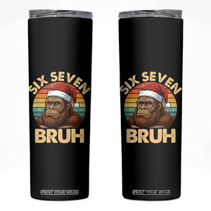 Six Seven Bruh Meme Christmas Bigfoot Skinny Tumbler 67 Sasquatch Santa Retro Holiday TS02 Black Print Your Wear