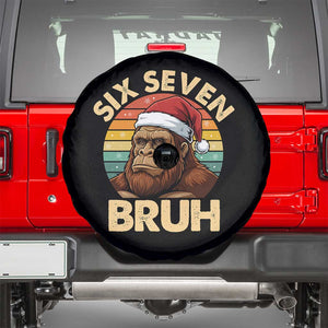 Six Seven Bruh Meme Christmas Bigfoot Spare Tire Cover 67 Sasquatch Santa Retro Holiday TS02 Black Print Your Wear