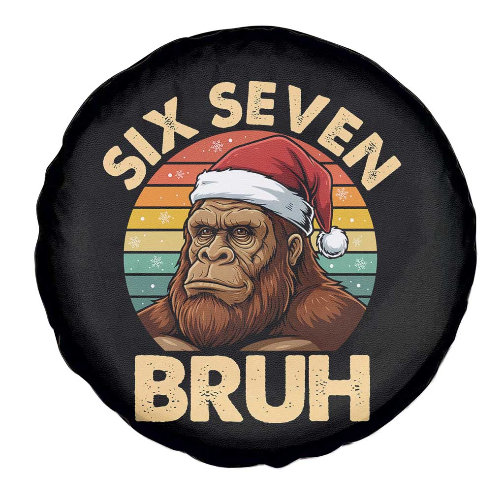 Six Seven Bruh Meme Christmas Bigfoot Spare Tire Cover 67 Sasquatch Santa Retro Holiday TS02 Print Your Wear