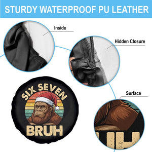 Six Seven Bruh Meme Christmas Bigfoot Spare Tire Cover 67 Sasquatch Santa Retro Holiday TS02 Print Your Wear