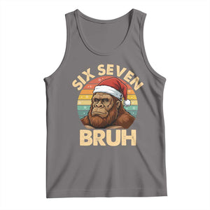 Six Seven Bruh Meme Christmas Bigfoot Tank Top 67 Sasquatch Santa Retro Holiday TS02 Deep Heather Print Your Wear