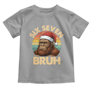 Six Seven Bruh Meme Christmas Bigfoot Toddler T Shirt 67 Sasquatch Santa Retro Holiday TS02 Sport Gray Print Your Wear
