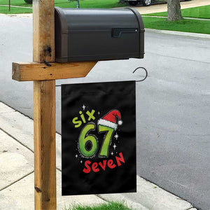 Six Seven Christmas Meme Garden Flag Funny Green Grinchy 6 7 with Santa Hat TS02 Print Your Wear