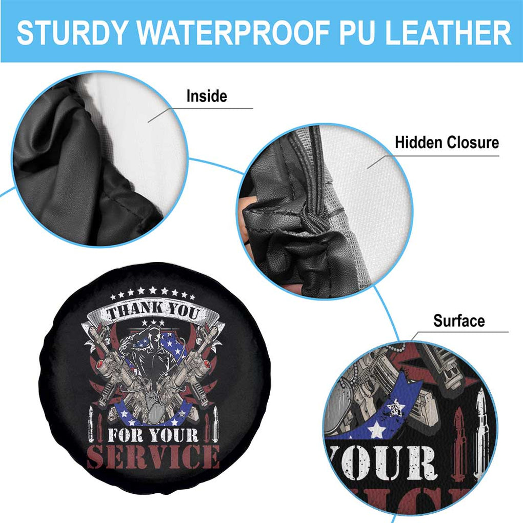 American Veteran Spare Tire Cover Thank You For Your Service Veterans Day Memorials Day Patriots TS02 Print Your Wear