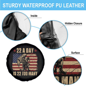 American Veteran Spare Tire Cover 22 A Day Is 22 Too Many Veteran Lives Matter Help Veterans TS02 Print Your Wear