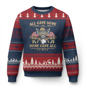 Patriotic Memorial Day Ugly Christmas Sweater All Gave Some Some Gave All Veterans Memorials Day US Flag TS02 Navy Red Print Your Wear