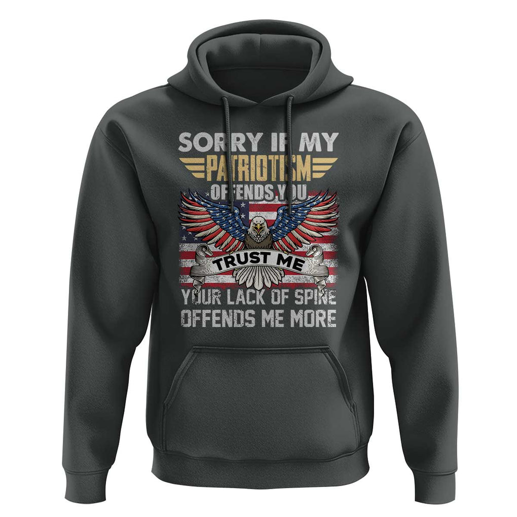 American Patriotic Hoodie Funny Sorry If My Patriotism Offends You Veterans Patriotism TS02 Dark Heather Print Your Wear