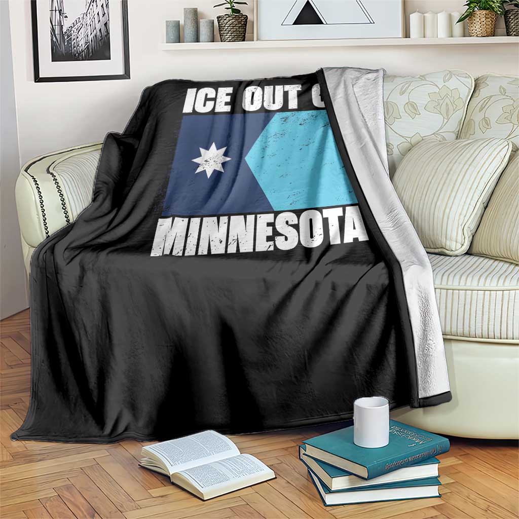 Ice Out Of Minnesota Throw Blanket State Flag Minneapolis Justice and Resistance TS02 Print Your Wear