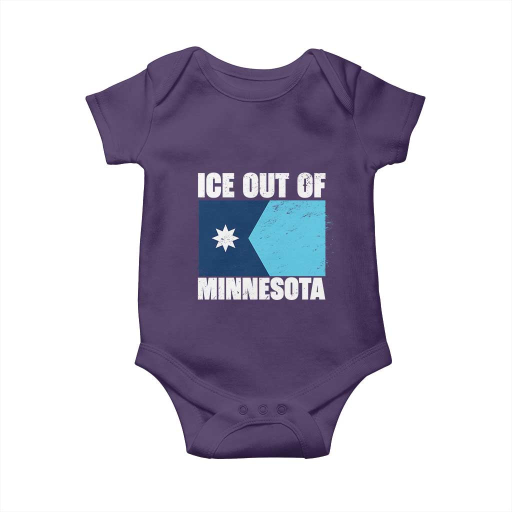 Ice Out Of Minnesota Baby Onesie State Flag Minneapolis Justice and Resistance TS02 Purple Print Your Wear