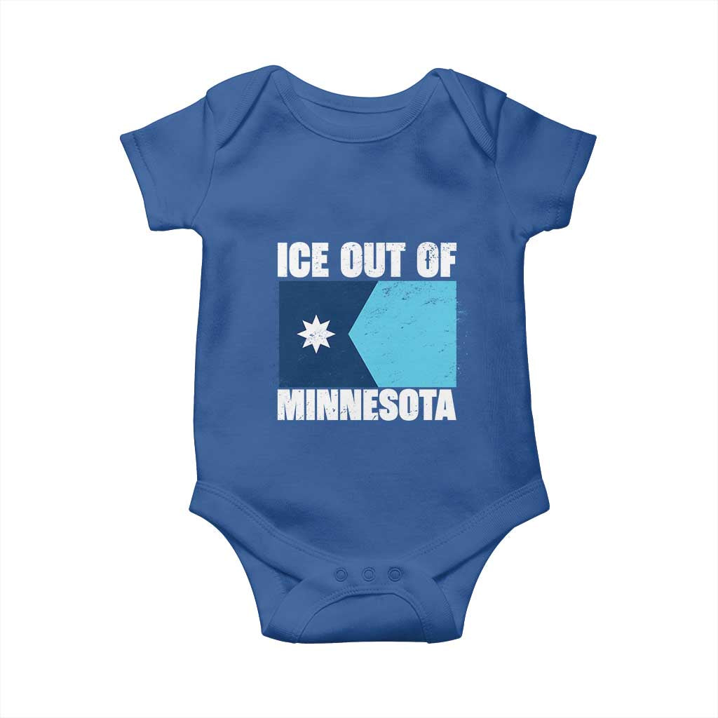 Ice Out Of Minnesota Baby Onesie State Flag Minneapolis Justice and Resistance TS02 Royal Blue Print Your Wear