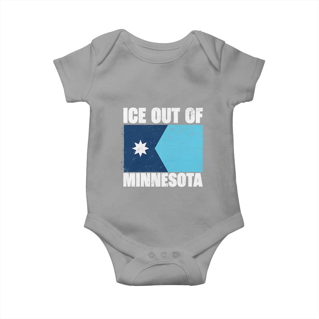 Ice Out Of Minnesota Baby Onesie State Flag Minneapolis Justice and Resistance TS02 Sport Gray Print Your Wear